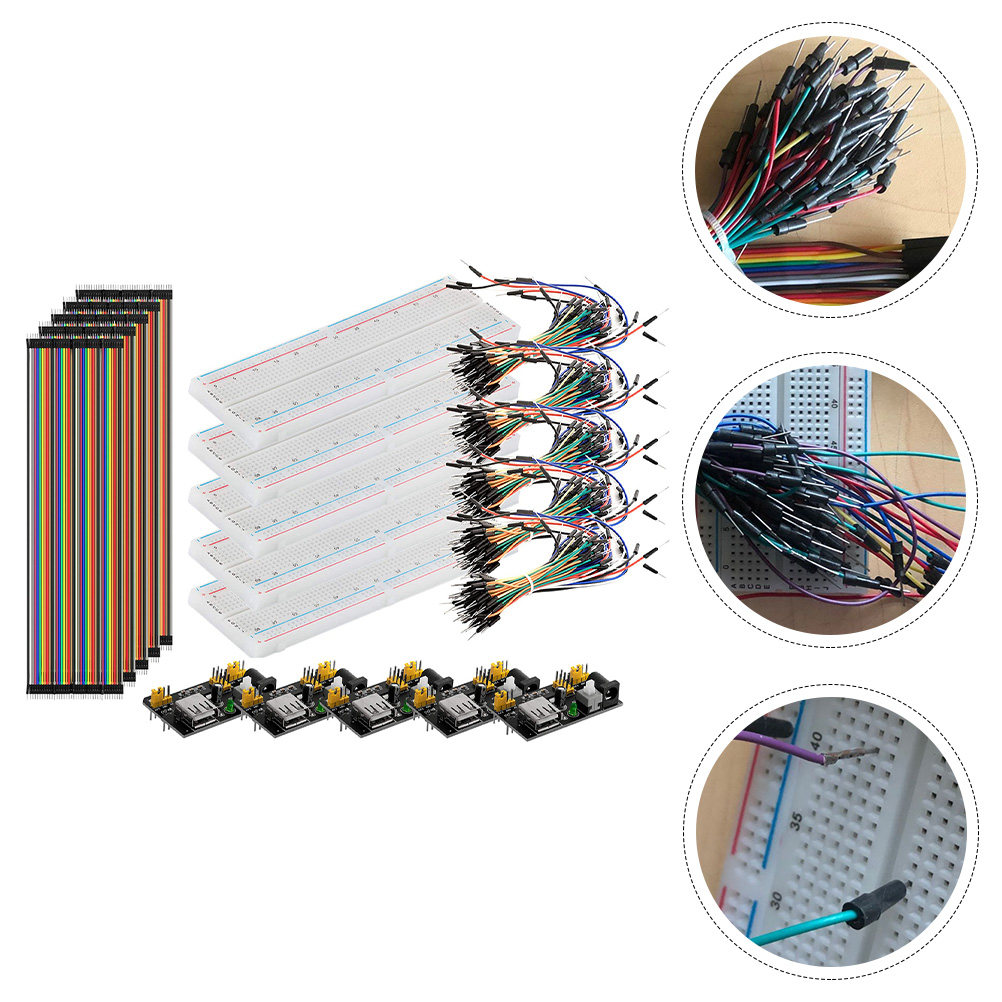 Breadboard Jumper Wires Power Supply Kit - 830 Point Breadboard Kit Includes Power