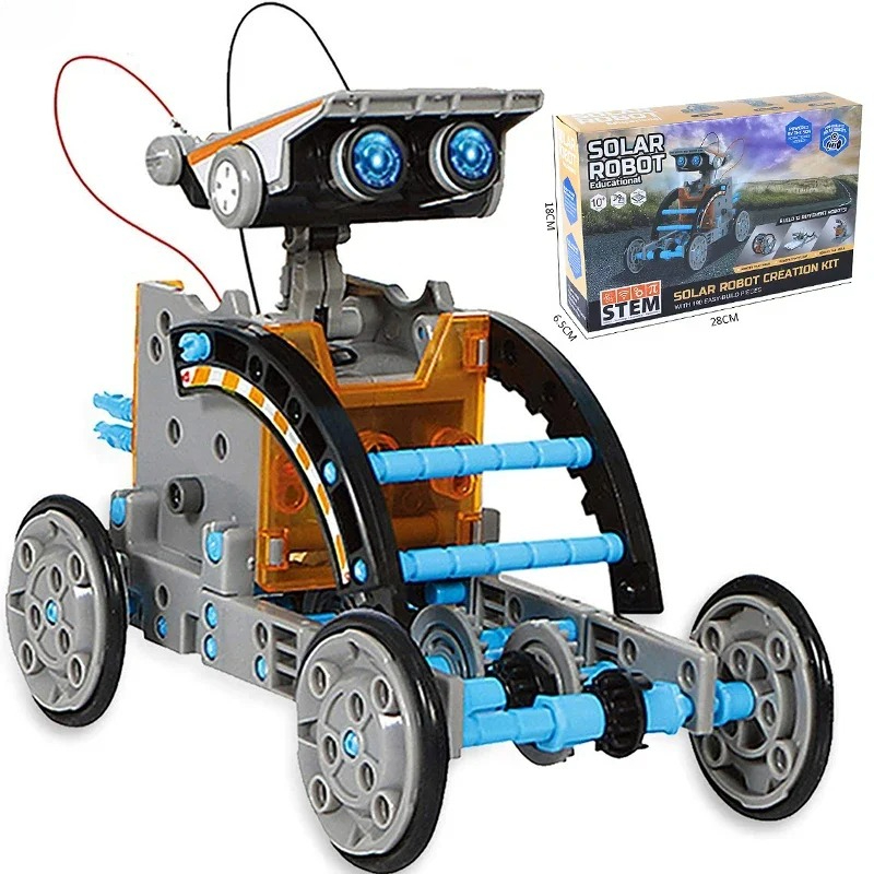 Solar Powered Robot Kit 14 In 1 - STEM Solar Robot Kits High-Tech Science