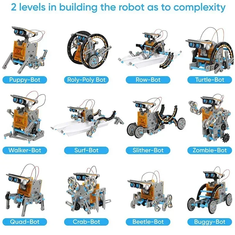 Solar Robot Kits High-Tech Sci - Solar Powered Robot Kit 14 In 1 review and price