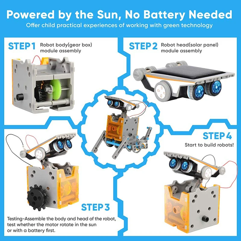 STEM Solar Robot Kits High-Tec - Solar Powered Robot Kit 14 In 1 review and price